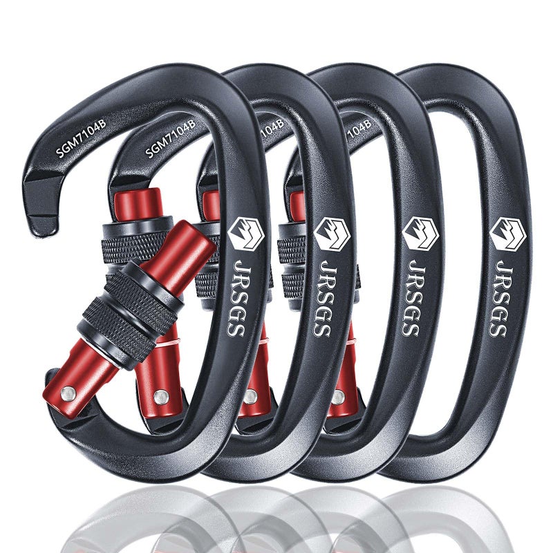 JRSGS 25KN Locking Climbing Carabiner Clips  UlAA Certified Rockclimbing Carabiner Heavy Duty Carabiners Equipment Large SizeCarabiner for Climbing  Rappelling Hunting and Rescue - Image 1